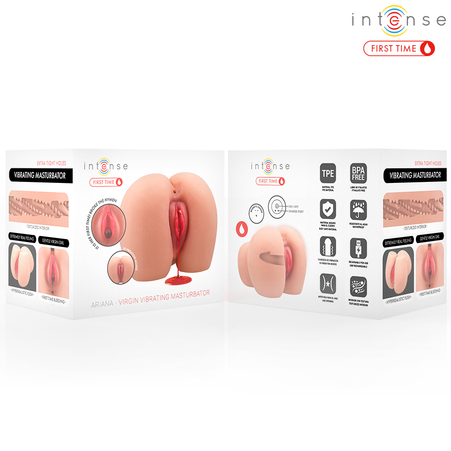 INTENSE FIRST TIME – MASTURBATEUR VIBROMASSEUR ARIANA VIRGIN AVEC SAIGNEMENT