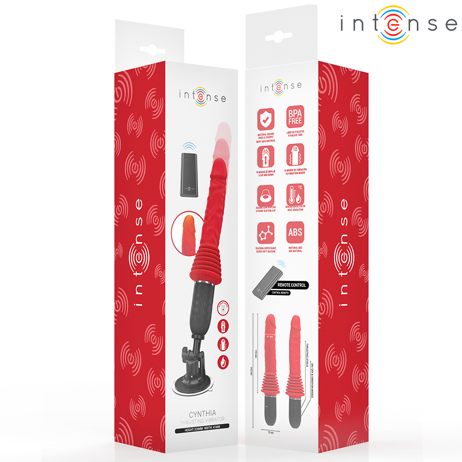 INTENSE – VIBRATEUR À POUSSÉE TÉLÉCOMMANDÉ CYNTHIA AVEC CHAUFFAGE