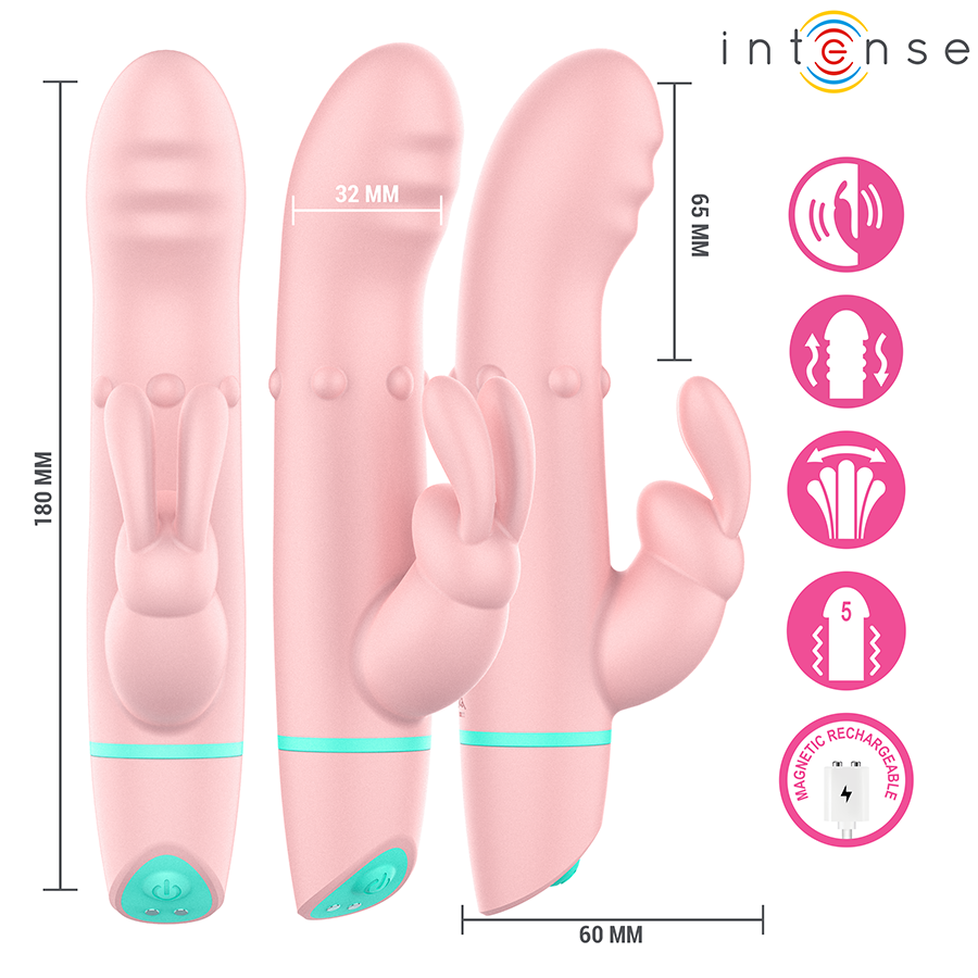 INTENSE – STIMULATEUR ALVIN RABBIT ET VIBRATEUR À ROULEMENT + OSCILLANT