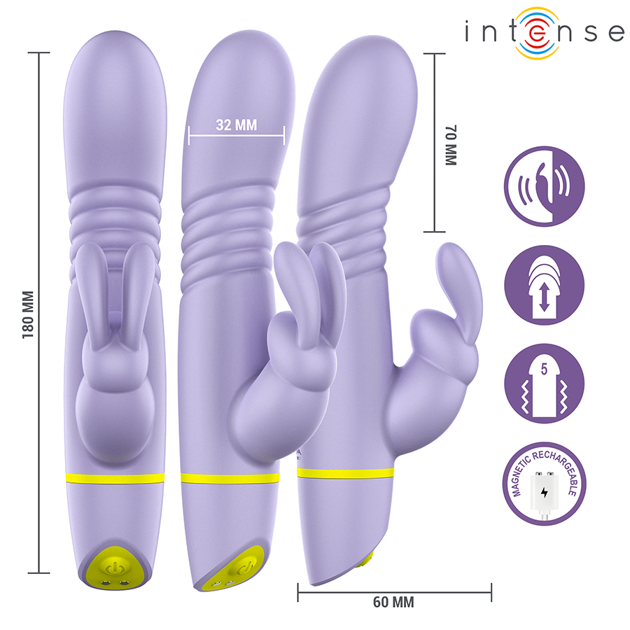 INTENSE – STIMULATEUR ET VIBRATEUR À POUSSÉE HELEN RABBIT