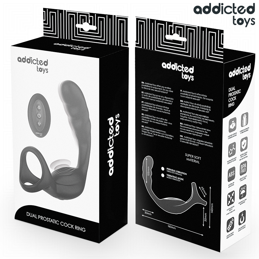 ADDICTED TOYS – Doppelter Prostata-Cockring mit Fernbedienung