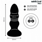 ADDICTED TOYS – Rotierender Analplug mit Vibration, LED-Licht und Fernbedienung