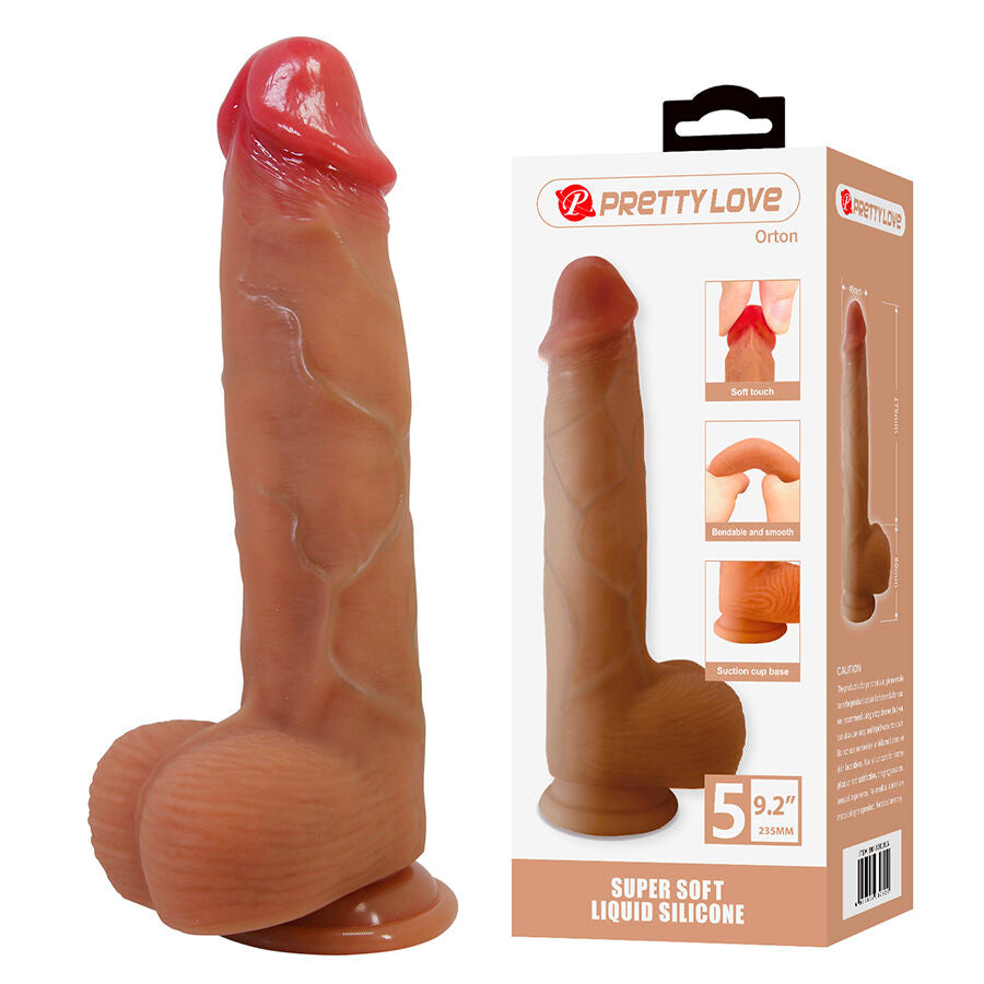 PRETTY LOVE – ORTON GODEMICHET RÉALISTE AVEC VENTOUSE 23,5 CM -Ø- 4,9 CM