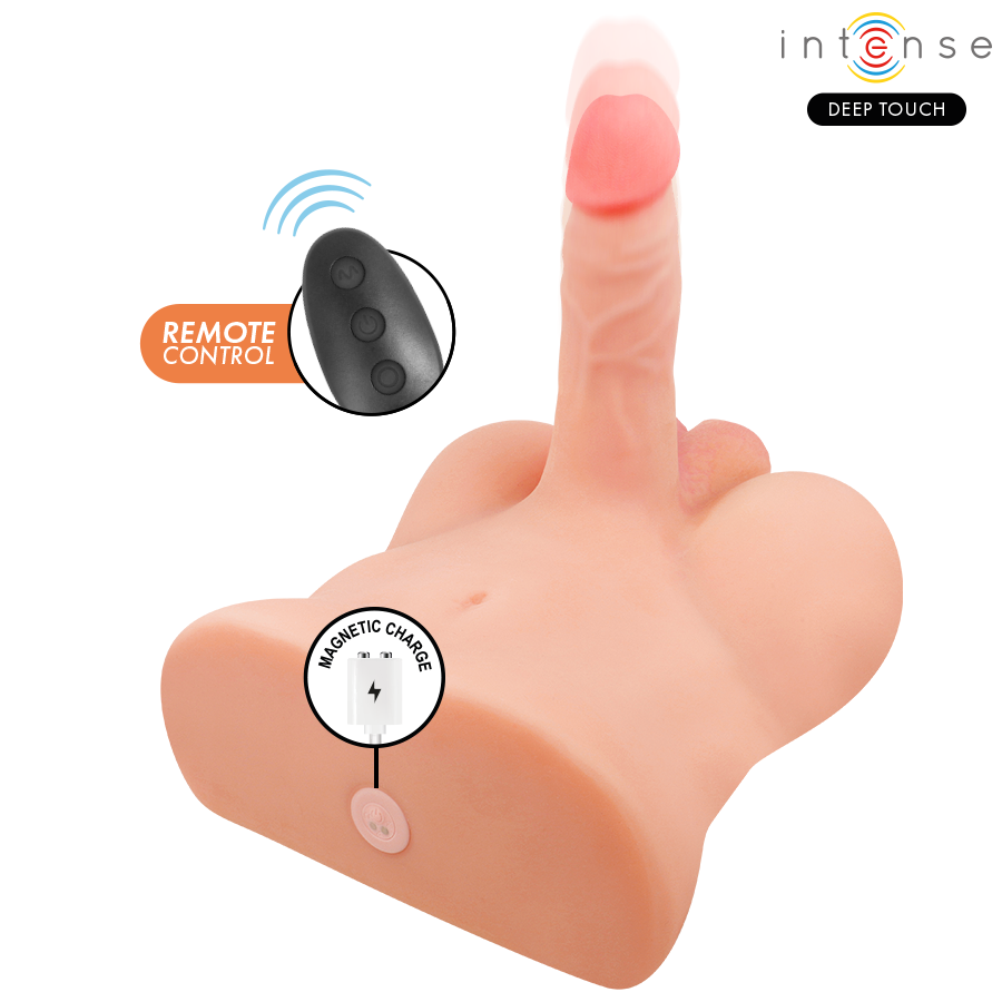 Intense Deep Touch Damien – Torso mit Dildo, Druck- und Vibrationsfunktion, Fernbedienung