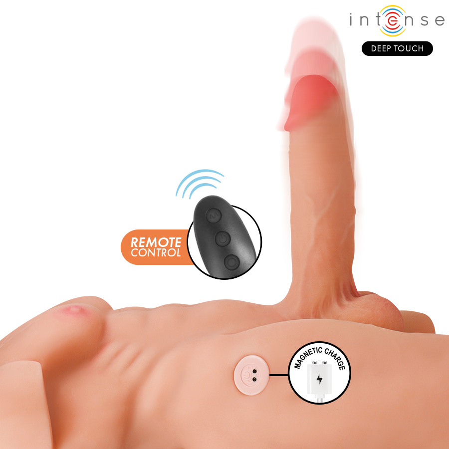 INTENSE DEEP TOUCH – MARTY TORSO WITH ANUS AND REALISTIC DILDO WITH PUSHING AND VIBRATION, REMOTE CONTROL, 6.2 KG