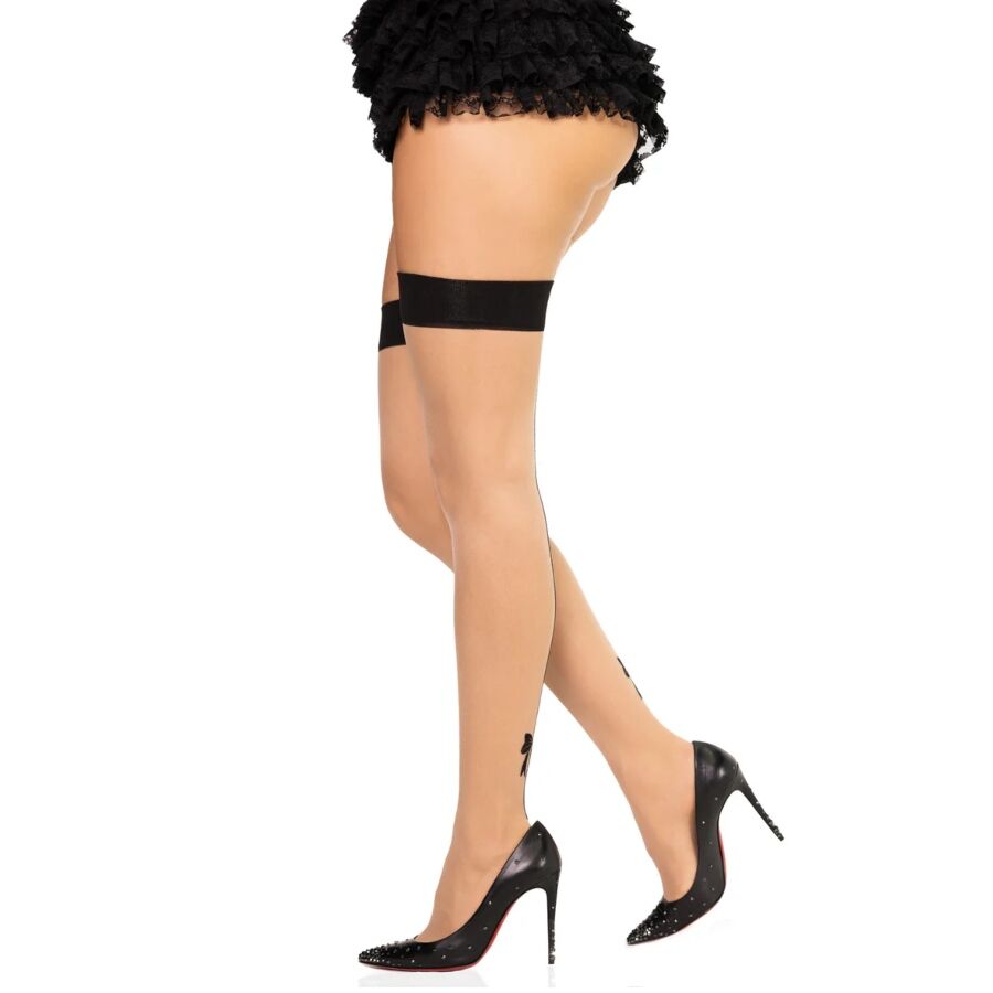 Leg Avenue – Spandex-Strümpfe mit Rückennaht, Schwarz, Einheitsgrösse