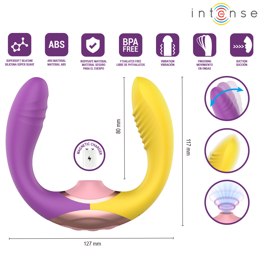 INTENSE – WILLOW STIMULATEUR À SUCCION ET VIBRATION 3 EN 1
