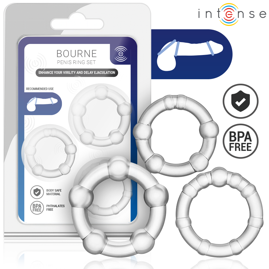 INTENSE – BOURNE ENSEMBLE DE 3 ANNEAUX PÉNIS