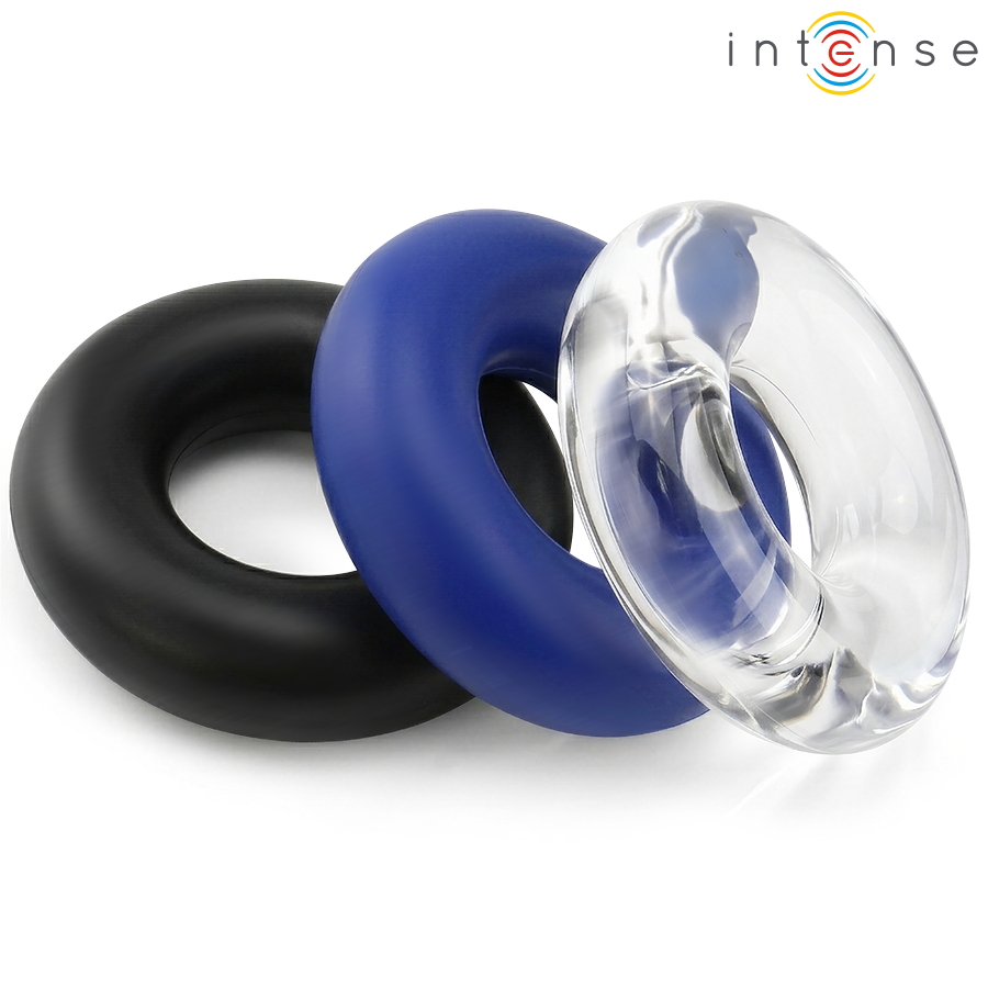 INTENSE – ENSEMBLE DE 3 ANNEAUX PÉNIS DE COULEURS VARIÉES