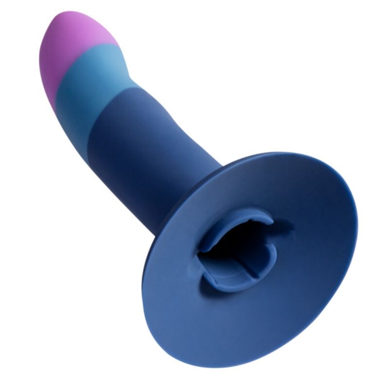 ROMP Piccolo – Silikondildo mit Saugnapf, dreifarbig, 14 cm