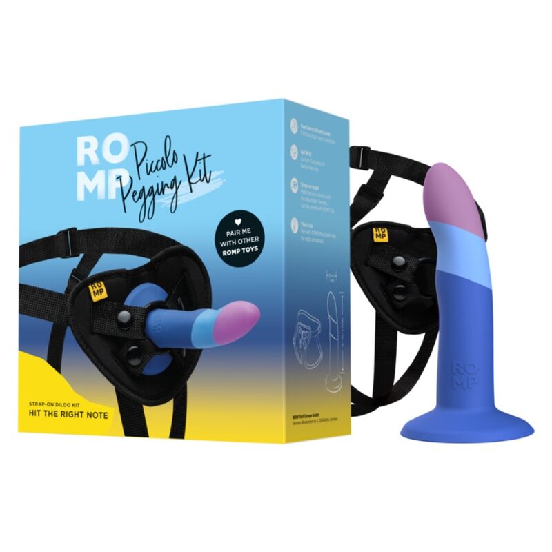 ROMP Piccolo – Silikondildo mit Saugnapf, dreifarbig, 14 cm