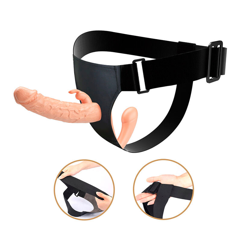 BAILE Charlotte Hollow – Strap-on mit Doppelpenetration, fleischfarben