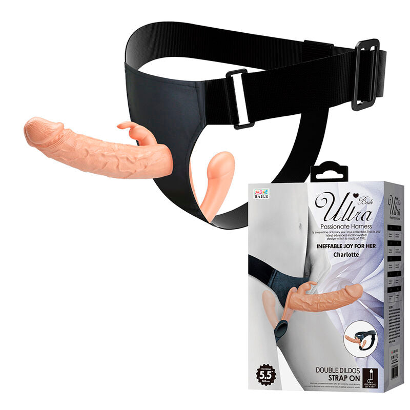 BAILE Charlotte Hollow – Strap-on mit Doppelpenetration, fleischfarben