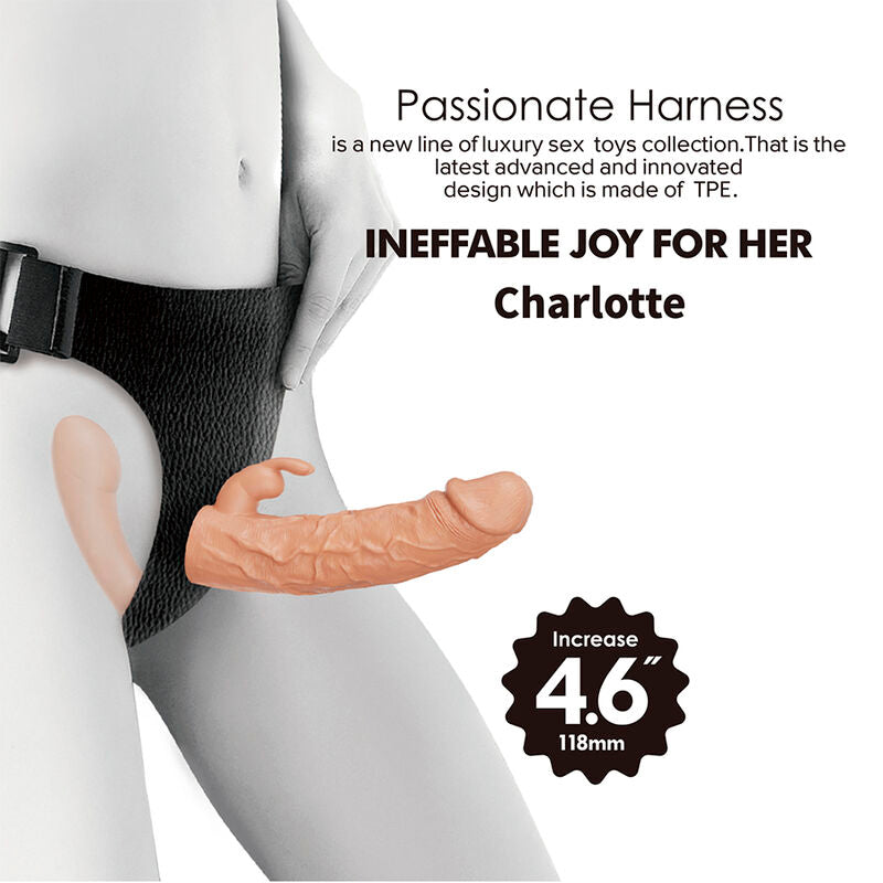 BAILE Charlotte Hollow – Strap-on mit Doppelpenetration, fleischfarben