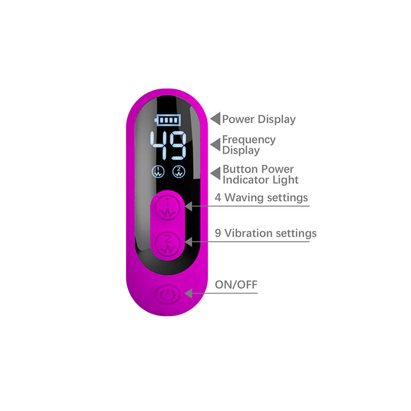 PRETTY LOVE – YALANDA RABBIT OSCILLATING VIBRATOR WITH LED DISPLAY PURPLE