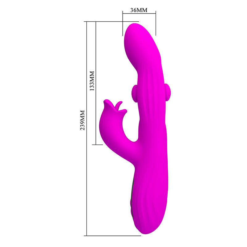 PRETTY LOVE – YALANDA RABBIT OSCILLATING VIBRATOR WITH LED DISPLAY PURPLE