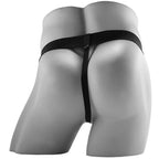 FETISH FANTASY SERIES – REALISTIC VIBRATING HOLLOW STRAP ON WITH BALLS 17.8 CM