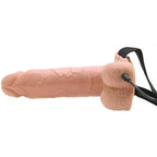FETISH FANTASY SERIES – REALISTIC VIBRATING HOLLOW STRAP ON WITH BALLS 17.8 CM