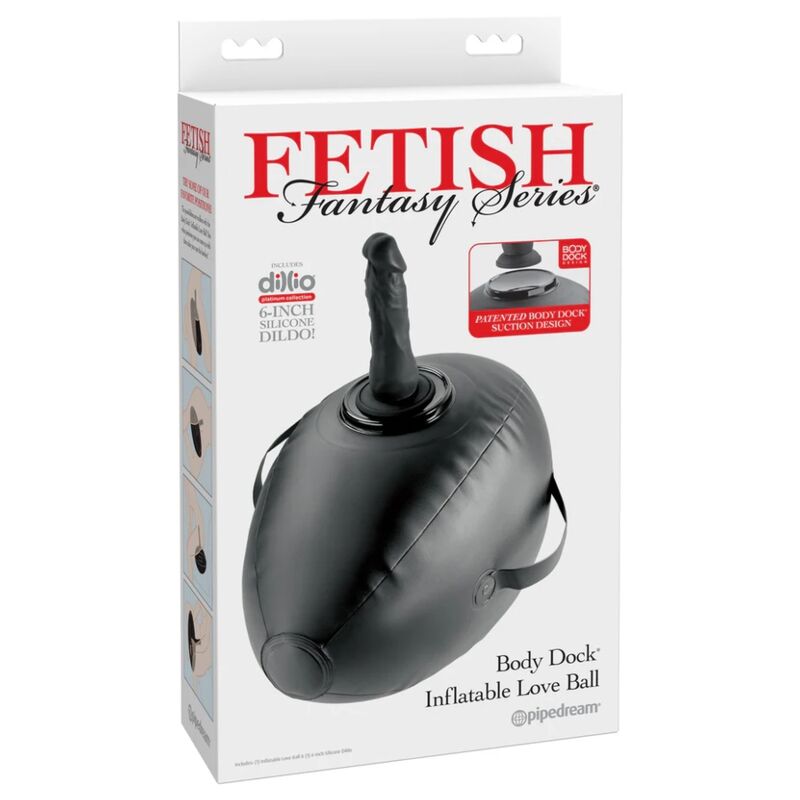 FETISH FANTASY SERIES – BODY DOCK BOULE GONFLABLE AVEC GODEMICHET NOIR 41,9 CM