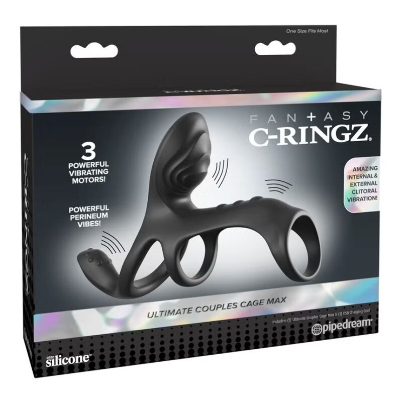 FANTASY C-RINGZ Cage Max – Vibrierender Penisring für Paare, 19,5 cm
