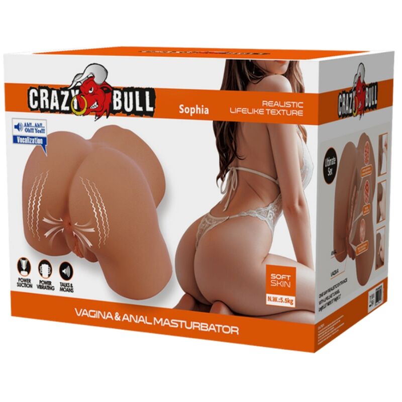 CRAZY BULL – SOPHIA VIBRATEUR ET SUÇON FÉMININ RÉALISTE AVEC SON 5,5 KG