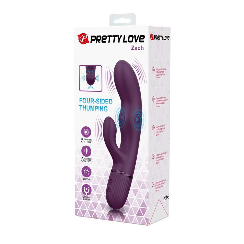Pretty Love Zach – Rabbit-Vibrator mit Stossfunktion, 5+5 Modi