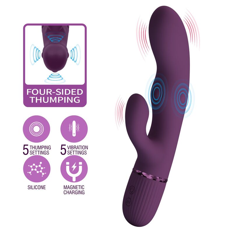 Pretty Love Zach – Rabbit-Vibrator mit Stossfunktion, 5+5 Modi