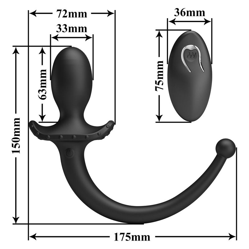 MR PLAY – WIRELESS REMOTE CONTROL ANAL AND PERINEUM VIBRATOR BLACK
