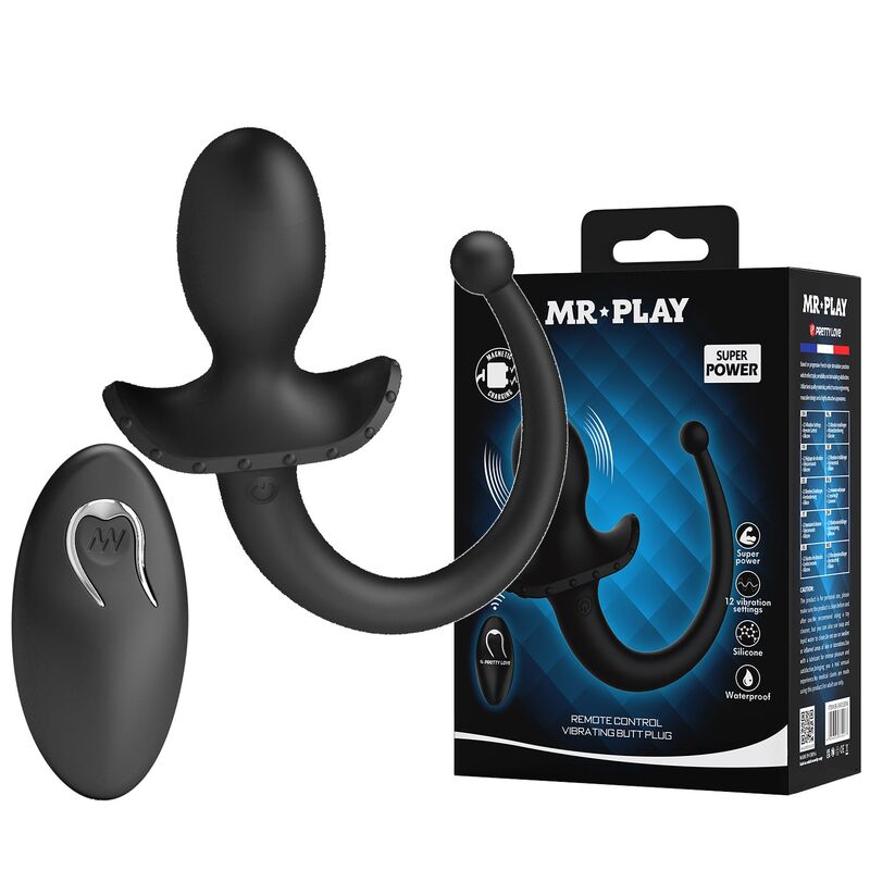 MR PLAY – WIRELESS REMOTE CONTROL ANAL AND PERINEUM VIBRATOR BLACK