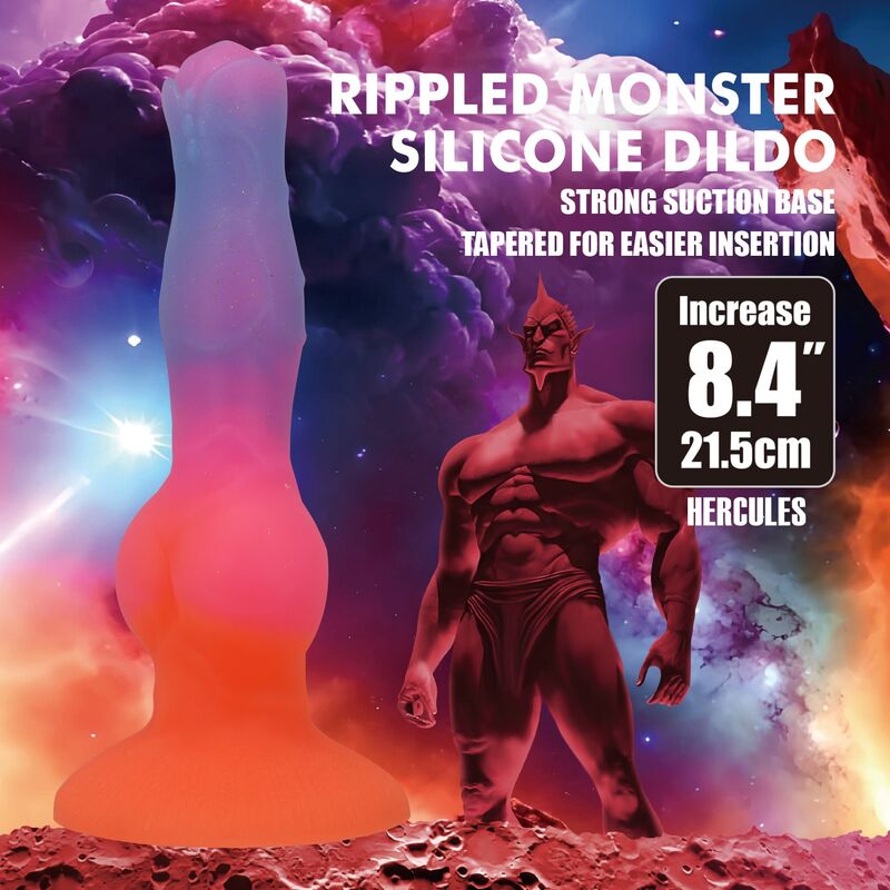 Power Monsters Hercules – Fantasy-Dildo, 21,5 cm, Farbverlauf
