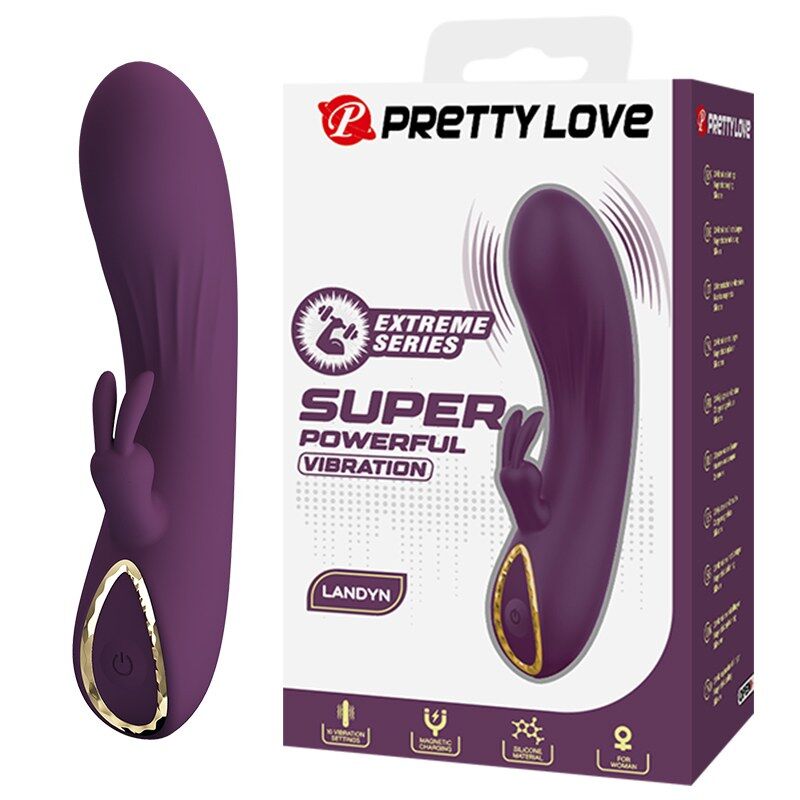 PRETTY LOVE – LANDYN VIBRATEUR LAPIN RECHARGEABLE 10 FONCTIONS VIOLET