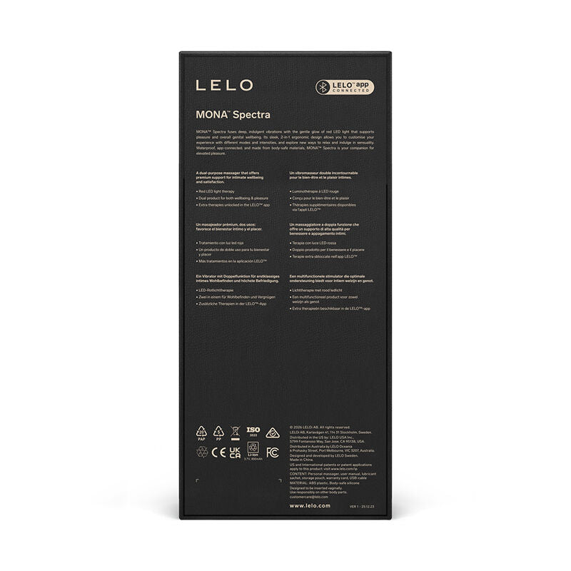 LELO – MONA SPECTRA MASSEUR INTIME À LUMIÈRE ROUGE RECHARGEABLE CONTRÔLÉ PAR APPLICATION