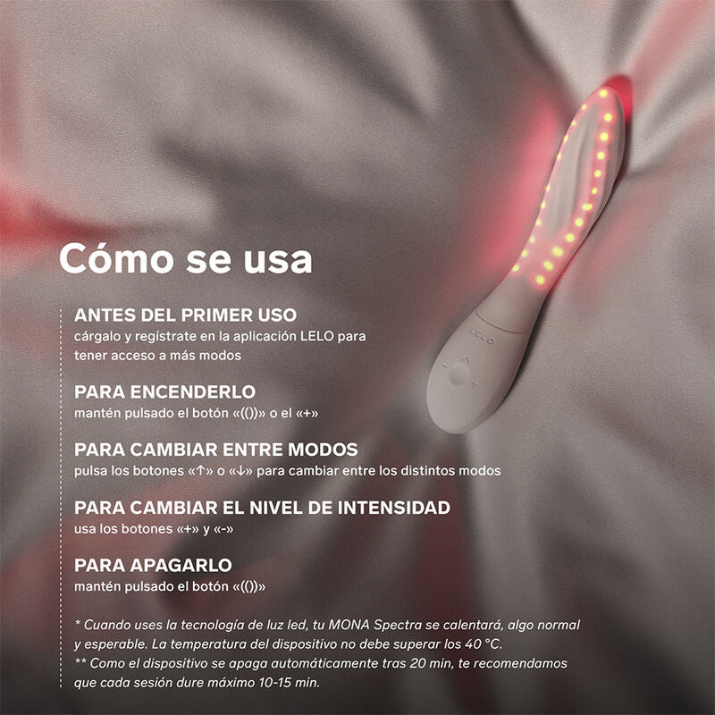 LELO – MONA SPECTRA MASSEUR INTIME À LUMIÈRE ROUGE RECHARGEABLE CONTRÔLÉ PAR APPLICATION
