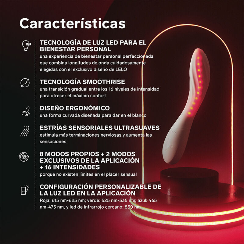 LELO – MONA SPECTRA MASSEUR INTIME À LUMIÈRE ROUGE RECHARGEABLE CONTRÔLÉ PAR APPLICATION