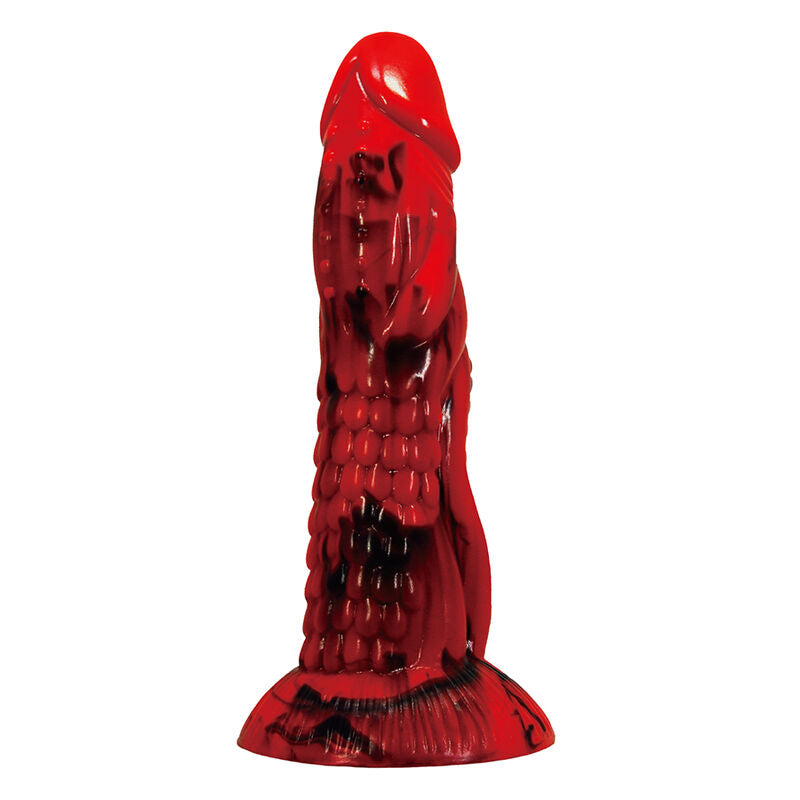 POWER MONSTERS – DILDO FANTASY MINOTAURO CON VENTOSA 21 CM Ø 5 CM ROSSO E NERO