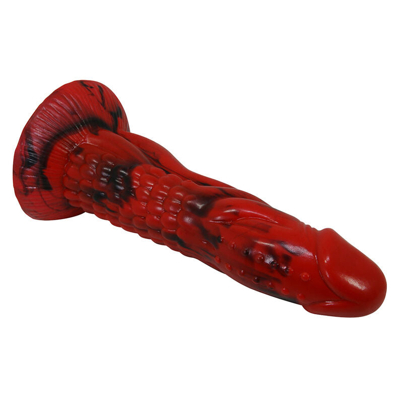 POWER MONSTERS – DILDO FANTASY MINOTAURO CON VENTOSA 21 CM Ø 5 CM ROSSO E NERO