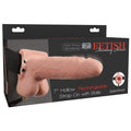 FETISH FANTASY SERIES – REALISTIC VIBRATING HOLLOW STRAP ON WITH BALLS 17.8 CM