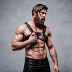 FETISH SUBMISSIVE ATTITUDE – MENS ADJUSTABLE ECO-LEATHER CHEST BULLDOG HARNESS