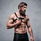 FETISH SUBMISSIVE ATTITUDE – Bulldog-Brustgurt aus Ökoleder, Grösse M/L