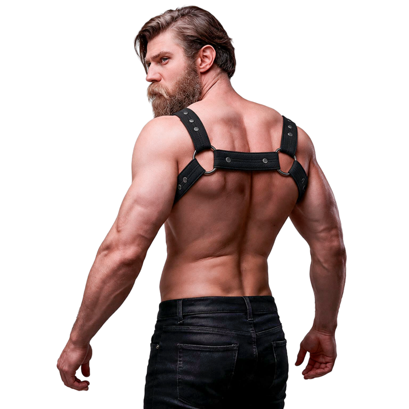 FETISH SUBMISSIVE ATTITUDE – Verstellbarer Neopren-Sport-Brustharness für Männer