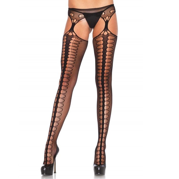 LEG AVENUE – Strumpfgürtel aus Mesh, Exklusiv Schwarz