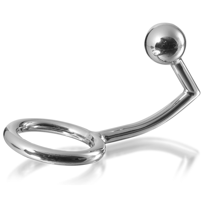 METAL HARD – ANNEAU COCK RING AVEC CROCHET INTRUS ANAL