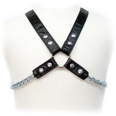 LEATHER BODY Ketten II – Ledergeschirr mit Metallketten für Herren, S–XL