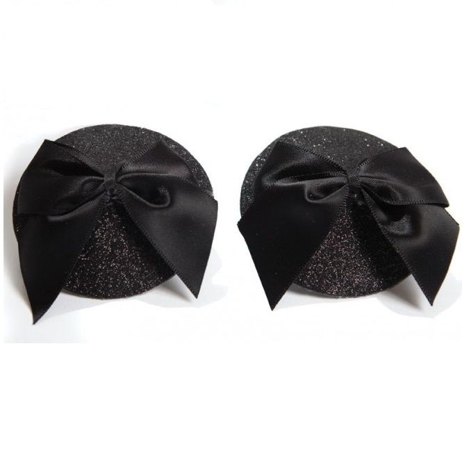 BIJOUX INDISCRETS Burlesque – Shiny nipple covers with bow