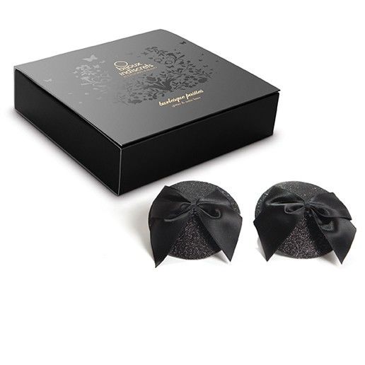 BIJOUX INDISCRETS Burlesque – Shiny nipple covers with bow