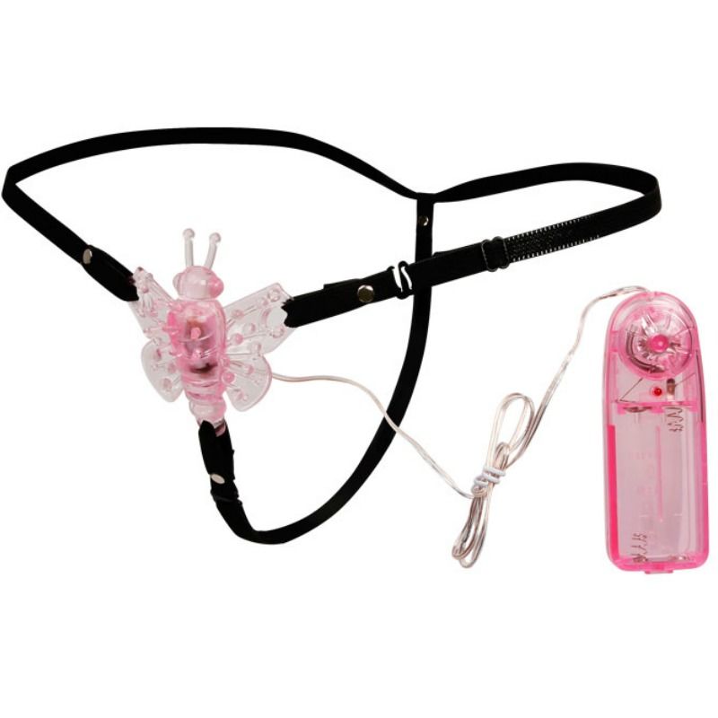 BAILE – Strap-on mit vibrierendem Schmetterling, pink