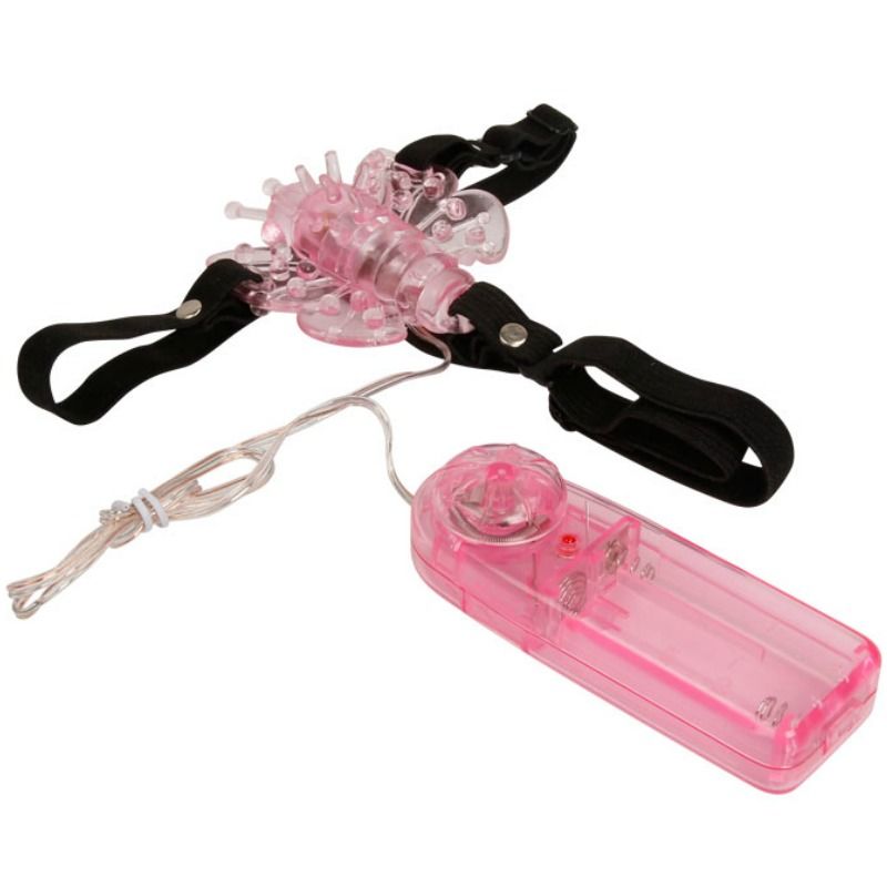 BAILE – Strap-on mit vibrierendem Schmetterling, pink