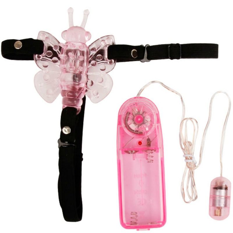BAILE – Strap-on mit vibrierendem Schmetterling, pink