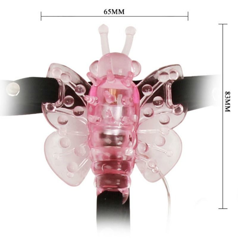 BAILE – Strap-on mit vibrierendem Schmetterling, pink