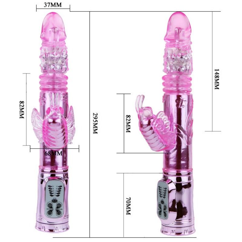 BAILE Rabbit Throbbing Butterfly – Rotationsvibrator, wiederaufladbar